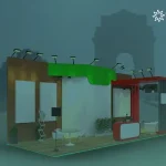 3-Side Open Exhibition Stall Design in Delhi